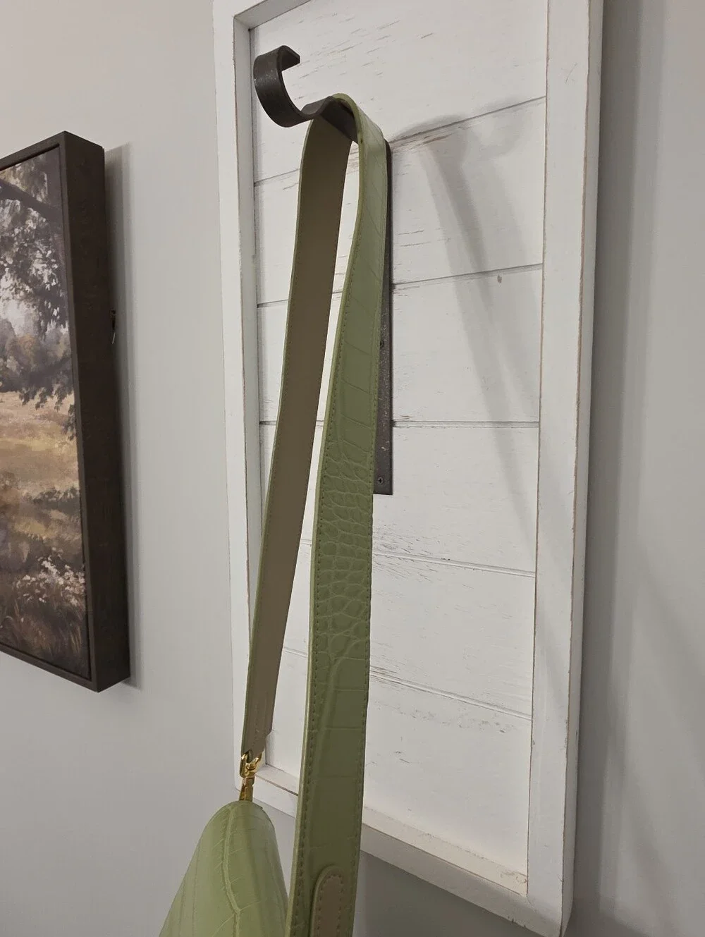 JW Pei Croc Embossed Green Crossbody Bag